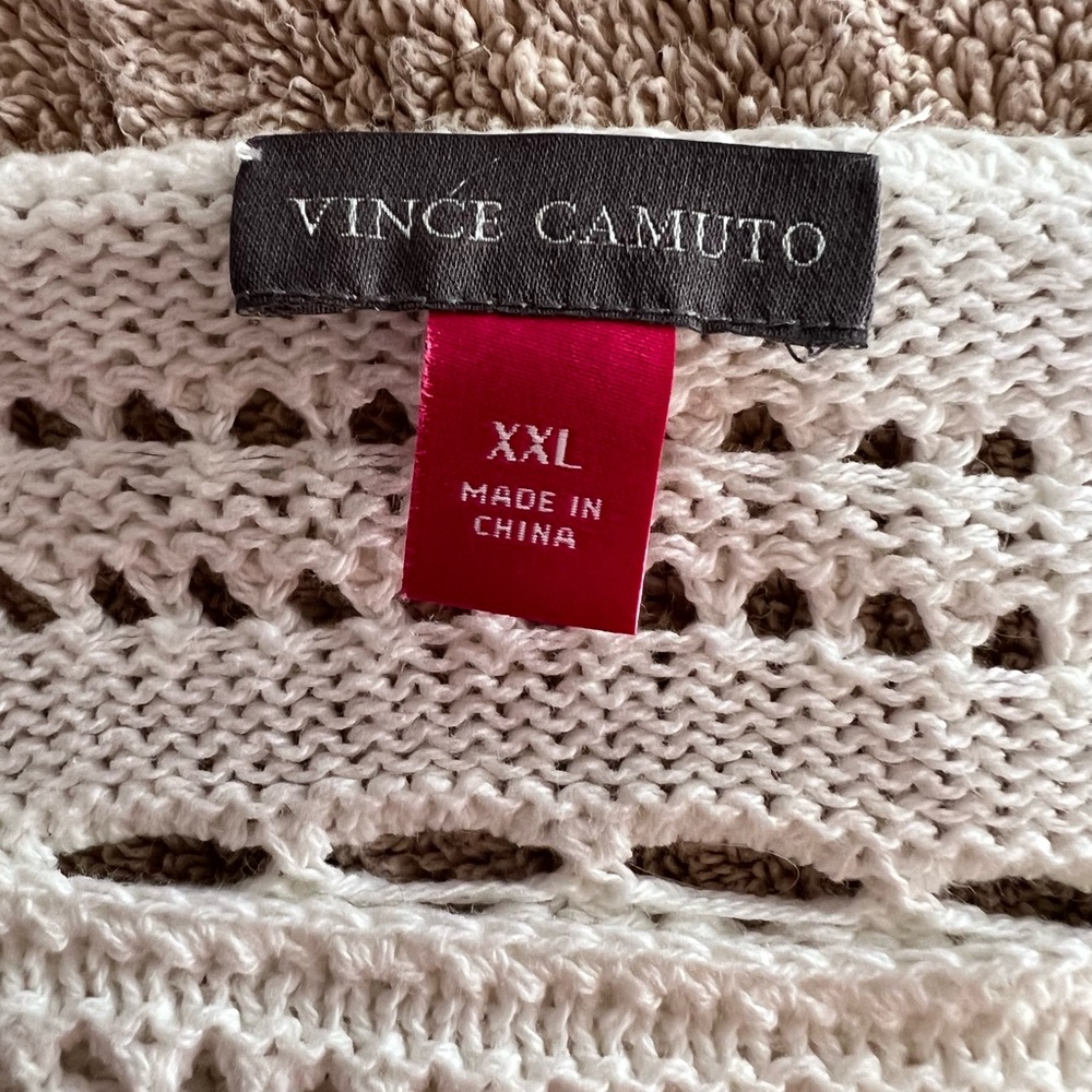 NWT Vince Camuto xxl Day Break F2 cotton sweater in Pearl Ivory